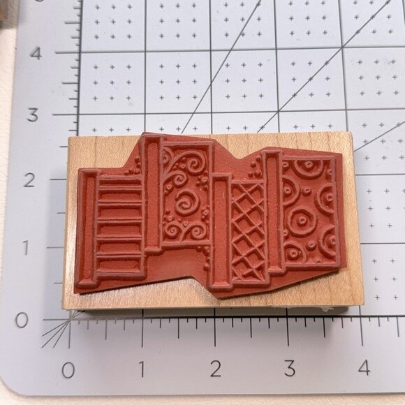 Fashion Hat Boxes Rubber Stamp Great Impressions Stacked Swirl Dot Diamond Craft - Picture 4 of 4